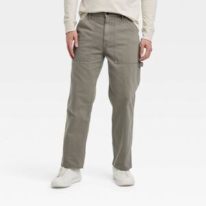 Goodfellow & Co - Men's Vintage Relaxed Straight Fit Utility Pants - Olive Green